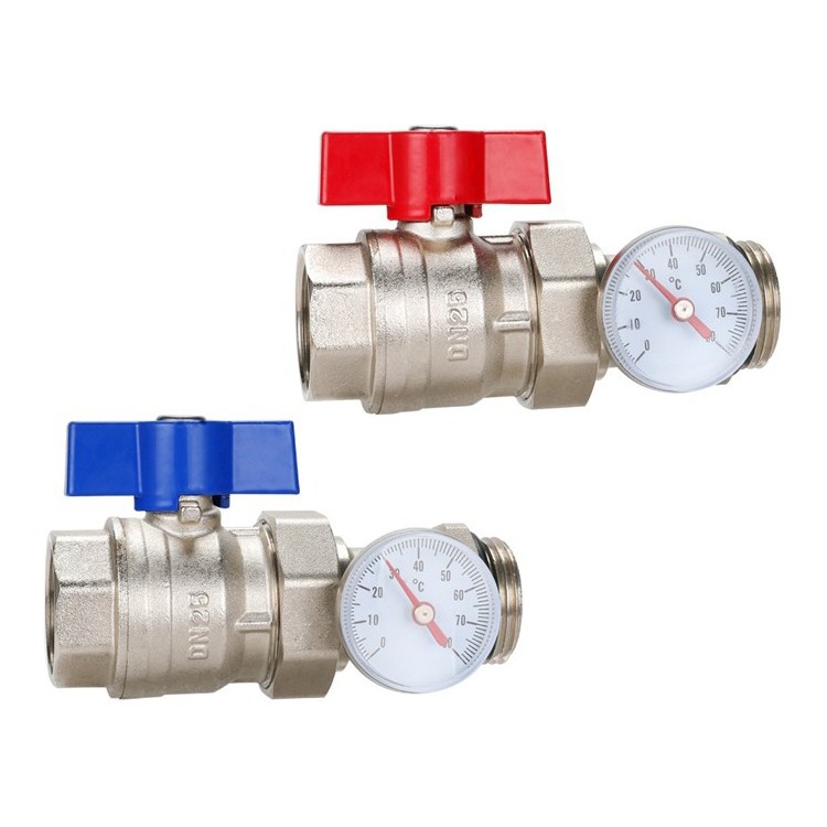 Straight Ball Valve With Gauge factory